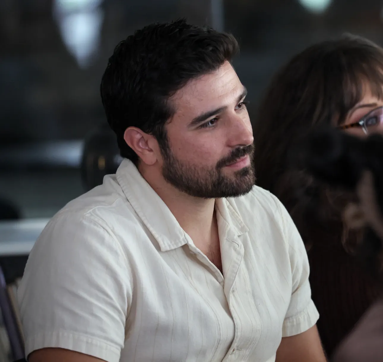 A participant listens during a group discussion at a Meridian Transformative Learning Lab