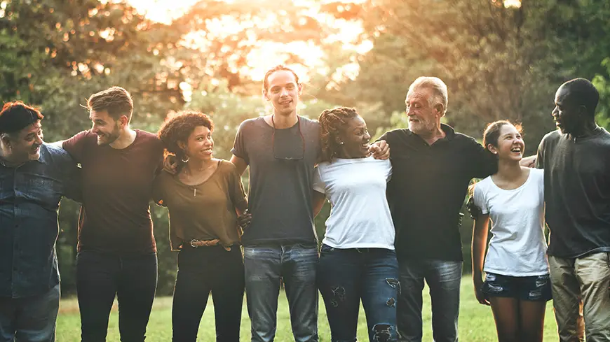 A group of people standing together
